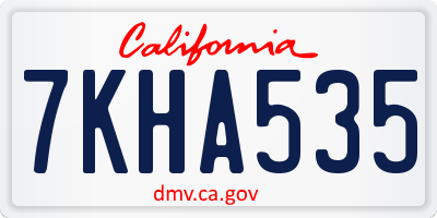 CA license plate 7KHA535