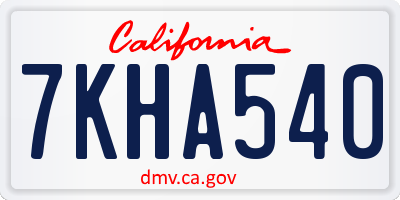 CA license plate 7KHA540