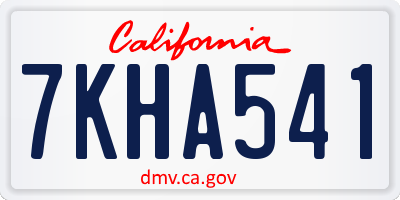 CA license plate 7KHA541