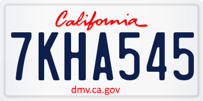CA license plate 7KHA545