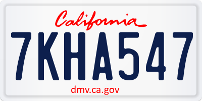 CA license plate 7KHA547