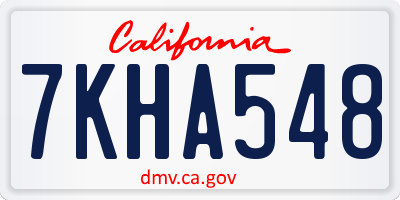 CA license plate 7KHA548