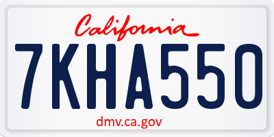 CA license plate 7KHA550