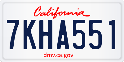 CA license plate 7KHA551
