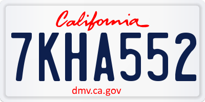 CA license plate 7KHA552