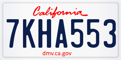CA license plate 7KHA553