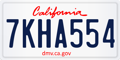 CA license plate 7KHA554