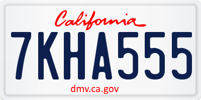 CA license plate 7KHA555