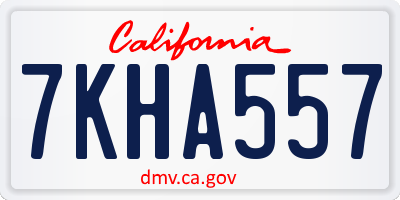 CA license plate 7KHA557