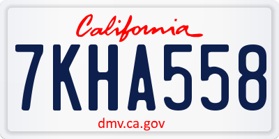 CA license plate 7KHA558