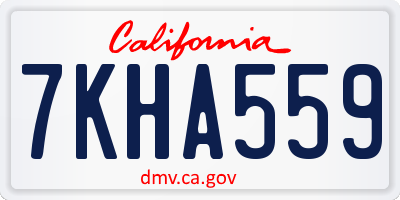 CA license plate 7KHA559