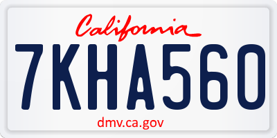 CA license plate 7KHA560