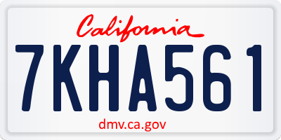 CA license plate 7KHA561