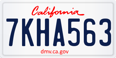 CA license plate 7KHA563