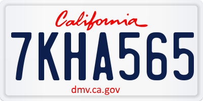 CA license plate 7KHA565