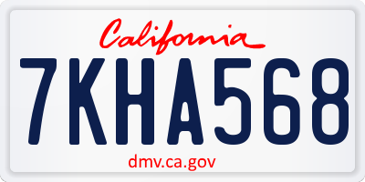 CA license plate 7KHA568