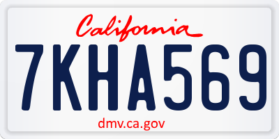 CA license plate 7KHA569