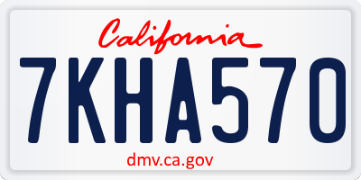 CA license plate 7KHA570