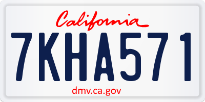 CA license plate 7KHA571
