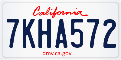 CA license plate 7KHA572
