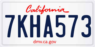 CA license plate 7KHA573