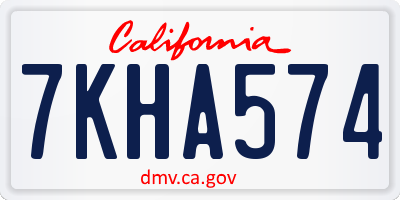 CA license plate 7KHA574