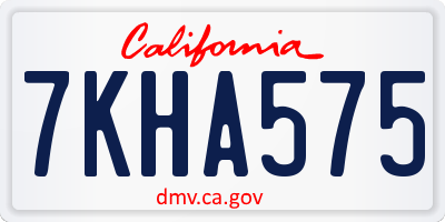 CA license plate 7KHA575