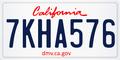 CA license plate 7KHA576