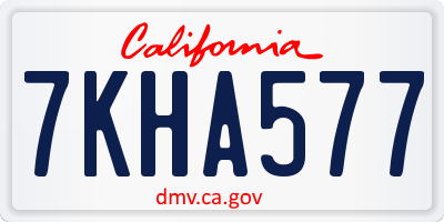 CA license plate 7KHA577