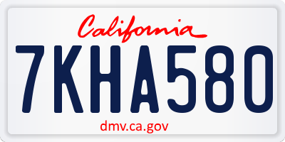 CA license plate 7KHA580