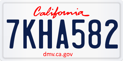 CA license plate 7KHA582