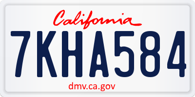 CA license plate 7KHA584