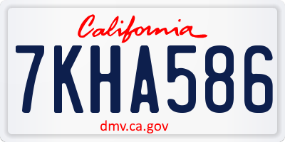 CA license plate 7KHA586