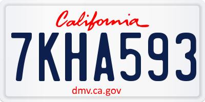 CA license plate 7KHA593