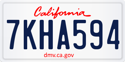 CA license plate 7KHA594