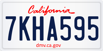 CA license plate 7KHA595