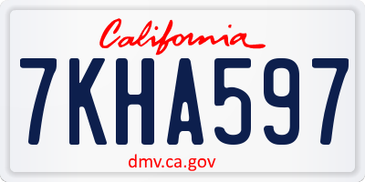 CA license plate 7KHA597