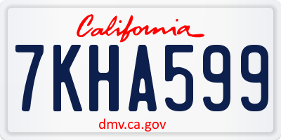 CA license plate 7KHA599