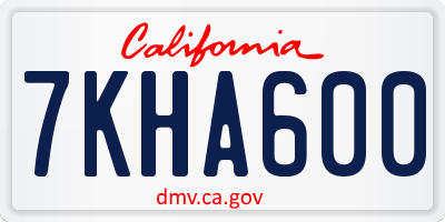 CA license plate 7KHA600