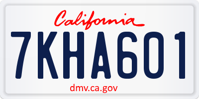 CA license plate 7KHA601
