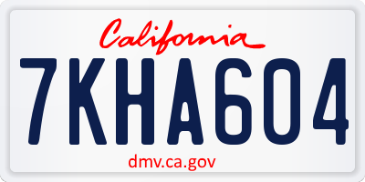 CA license plate 7KHA604