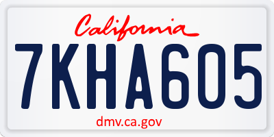 CA license plate 7KHA605
