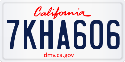 CA license plate 7KHA606