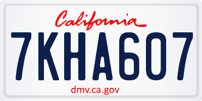 CA license plate 7KHA607