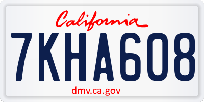 CA license plate 7KHA608