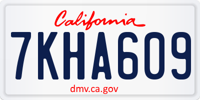 CA license plate 7KHA609