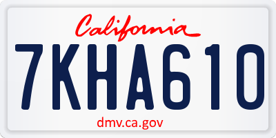 CA license plate 7KHA610