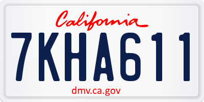 CA license plate 7KHA611