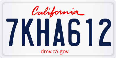 CA license plate 7KHA612