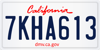 CA license plate 7KHA613